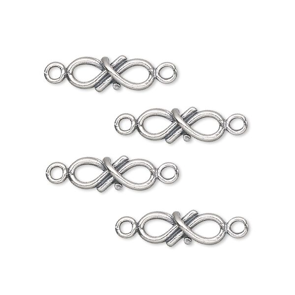 Link, JBB Findings, sterling silver, 13x6mm oval twist. Sold per pkg of 4. image number 0