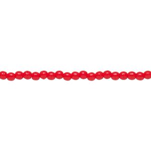 Bead, Czech pressed glass, opaque red, 2mm round. Sold per 15-1/2" to 16" strand.