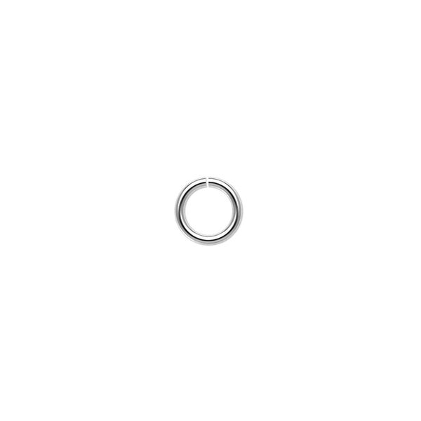 Jump ring, silver-plated brass, 7mm round, 5.1mm inside diameter, 18 gauge. Sold per pkg of 100. image number 0