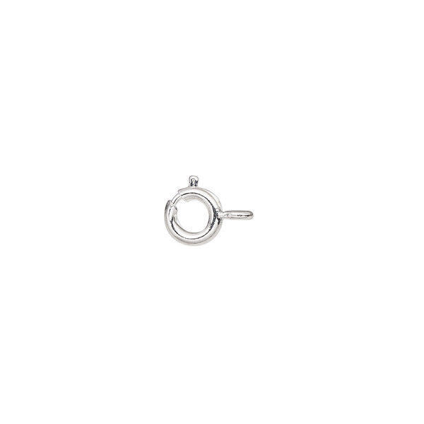 Clasp, springring, silver-plated brass, 6mm. Sold per pkg of 500. image number 0