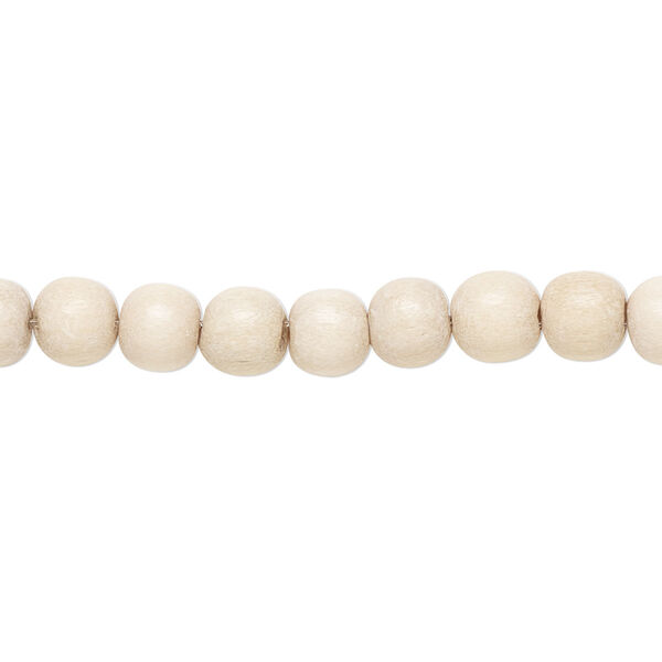 Bead, Taiwanese cheesewood (waxed), tan, 5-6mm round. Sold per pkg of (2) 15-1/2" to 16" strands. image number 0
