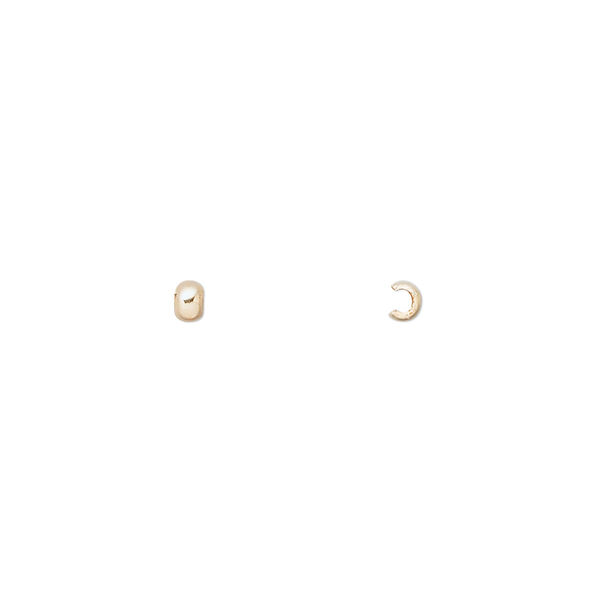 Crimp cover, 12Kt gold-filled, 2.5mm. Sold per pkg of 10. image number 0