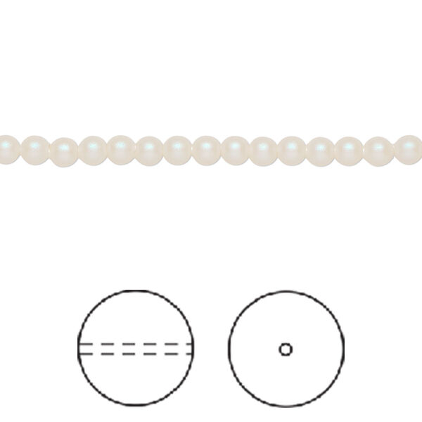 Pearl 100pk pearlescent white, Crystal Passions® 3mm round 5810 image number 0