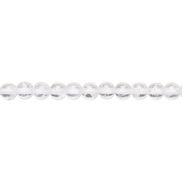 Ice flake quartz 1pkg1, round bead 15.5-16 inch 4mm image number 0