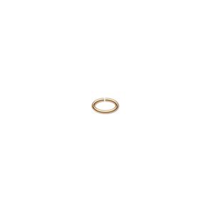 Jump ring, 14Kt gold-filled, 5.5x3.5mm oval, 4x2.1mm inside diameter, 20 gauge. Sold per pkg of 50.