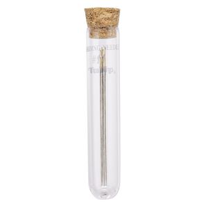 Needle, Tulip, nickel- and gold-plated steel, #11 with 0.52mm eye width, 2 inches. Sold per pkg of 4.