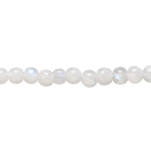 Bead, rainbow moonstone (natural), 5mm hand-cut round, C grade, Mohs hardness 6 to 6-1/2. Sold per 15-1/2" to 16" strand. image number 0