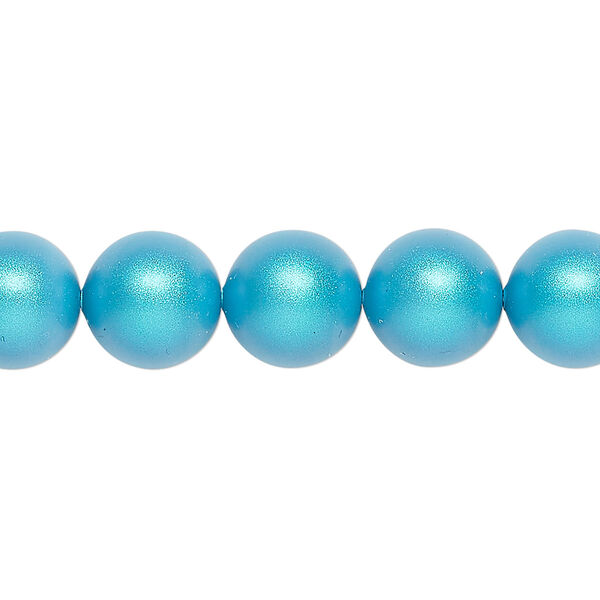 Pearl 25pk iridescent dark turquoise, Crystal Passions® 10mm round 5810 image number 0
