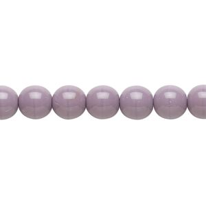 Bead, Czech glass druk, opaque purple, 8mm round. Sold per 15-1/2" to 16" strand, approximately 50 beads.