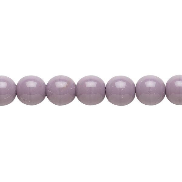 Bead, Czech glass druk, opaque purple, 8mm round. Sold per 15-1/2" to 16" strand, approximately 50 beads. image number 0