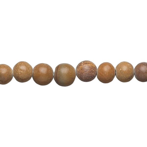 Bead, tigerskin "jasper" (limestone) (natural), 6-7mm round, D grade, Mohs hardness 4 to 5. Sold per 15" to 16" strand. image number 0