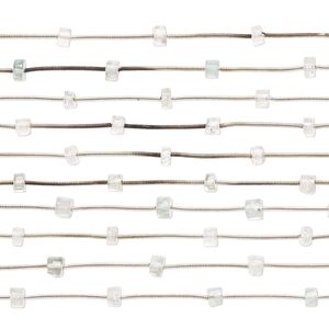 Aquamarine 1pkg10, hand-cut heishi bead 7 inch 4x2mm-6x4mm