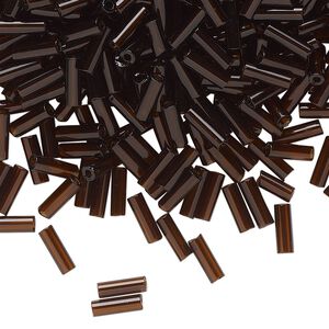 Bead, Preciosa Ornela Czech glass, bugle bead, pkg/50g, 1/4 inch, transparent root beer, (10140).