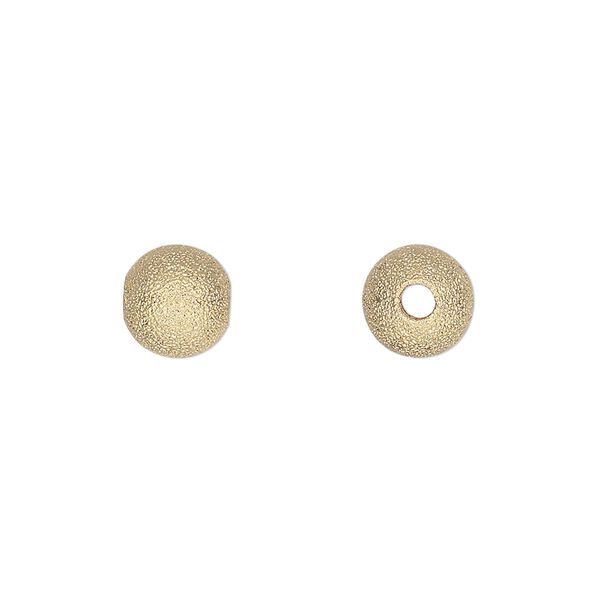 Bead, gold-plated brass, 8mm stardust round. Sold per pkg of 20. image number 0