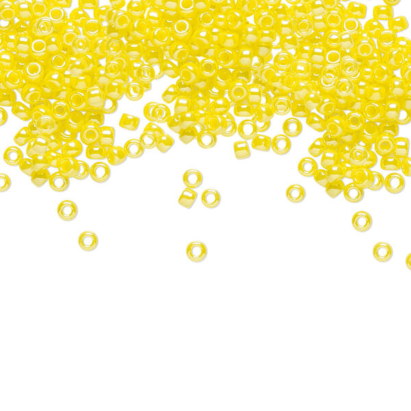 Seed bead, TOHO BEADS®, glass, pkg/7.5g, #11 round, opaque luster dandelion (TR-11-128). image number 0