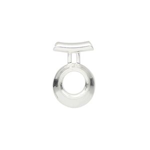 Pendant, Almost Instant Jewelry®, sterling silver, 19.5x13mm round with open back and SS39 rivoli setting with tube bail. Sold individually.