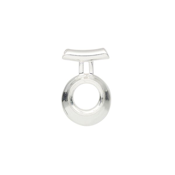 Pendant, Almost Instant Jewelry®, sterling silver, 19.5x13mm round with open back and SS39 rivoli setting with tube bail. Sold individually. image number 0