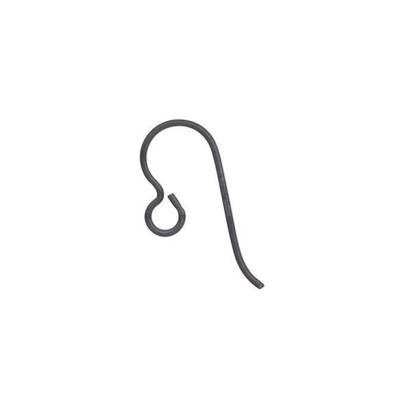 Ear wire, anodized niobium, 12.5mm fishhook with open loop, 20 gauge. Sold per pkg of 25 pairs. image number 0