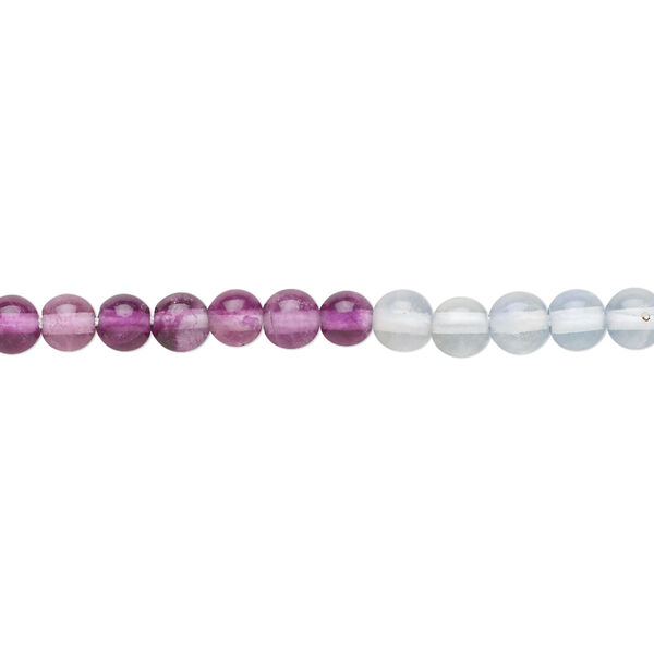 Bead, multi-fluorite (natural), 4mm round, A- grade, Mohs hardness 4. Sold per 15" to 16" strand. image number 0