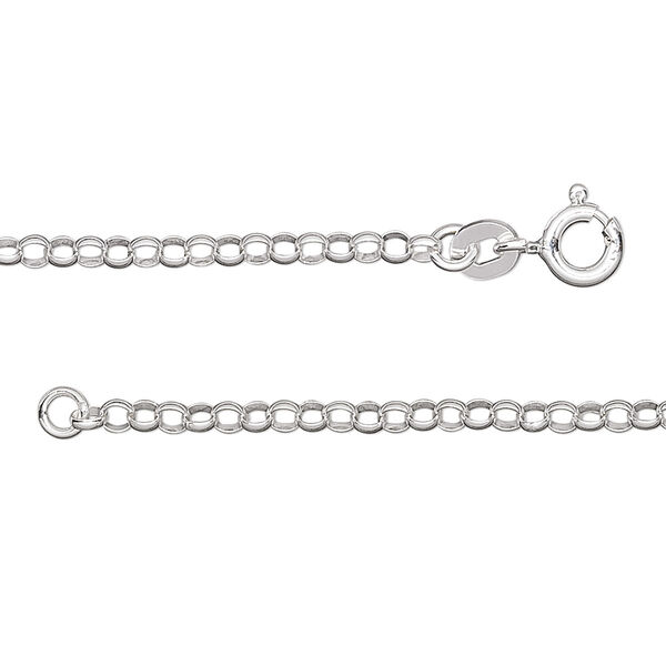 Chain, sterling silver, 2.4mm rolo, 24 inches. Sold individually. image number 0