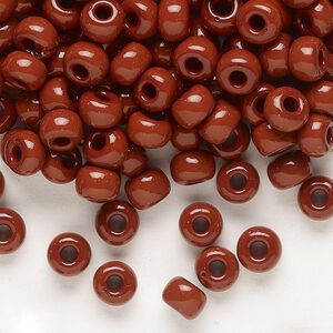 Seed bead, Preciosa Ornela, glass, opaque brown, #2 rocaille. Sold per 50-gram pkg.