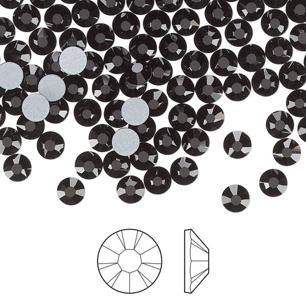 Flat back 144pk jet foil back, Preciosa MAXIMA Czech crystal rhinestone 3.8-4mm chaton rose round SS16 image number 0