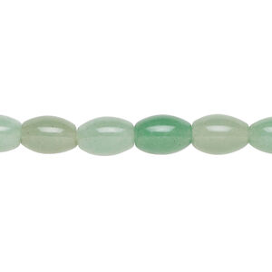 Green aventurine 1pkg1, oval bead natural, 15.5-16 inch 9x6mm light to dark