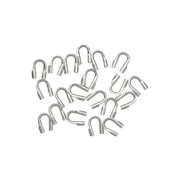 Wire protector, Accu-Guard™, sterling silver, 5mm tube with 0.5mm inside diameter. Sold per pkg of 100. image number 0