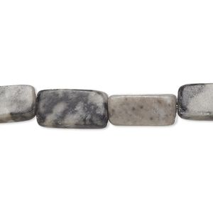Black and grey marble 1pkg1, rounded flat rectangle bead natural 15 inch 13x6mm-19x9mm
