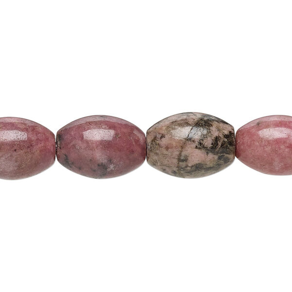 Bead, rhodonite (natural), 14x10mm oval, D grade, Mohs hardness 5-1/2 to 6-1/2. Sold per 15" to 16" strand. image number 0