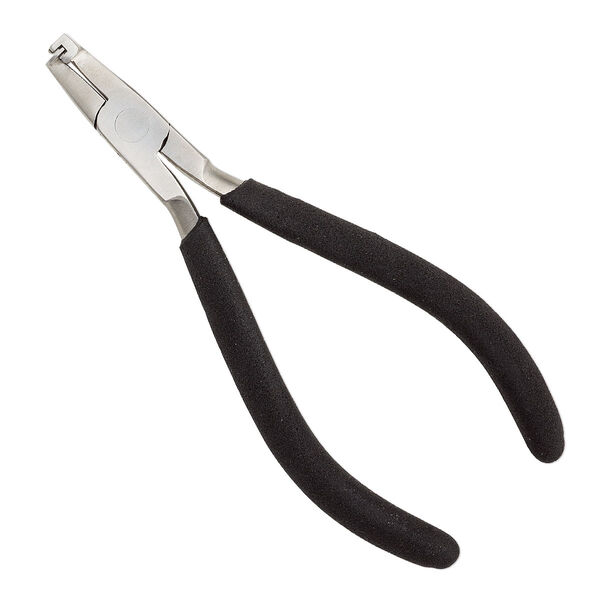 Pliers, Beadalon®, banding, steel and rubber, black, 5-1/4 inches with 1.85mm wide groove, single band. Sold individually. image number 0