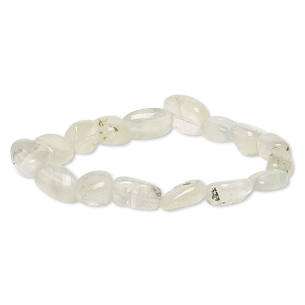Prehnite 1pkg1, tumbled nugget bead stretch bracelet natural small image number 0