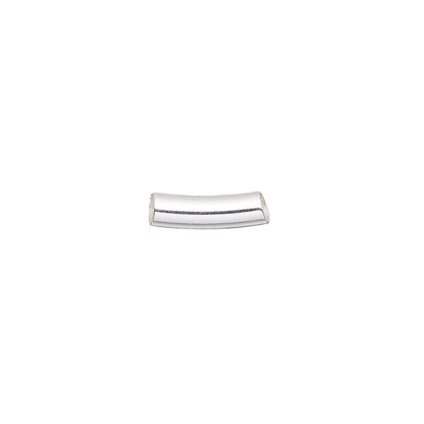 Bead, sterling silver-filled, 10.5x3mm curved tube. Sold per pkg of 4. image number 0