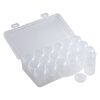 Organizer box, plastic, clear, 10 x 5 x 2-1/2-inch rectangle, (18) round vials with threaded closures. Sold individually. image number 1