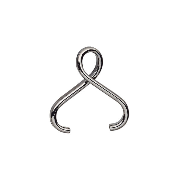 Bail, ice-pick pendant, gunmetal-plated brass, 21x6mm with 11mm grip length. Sold individually. image number 0