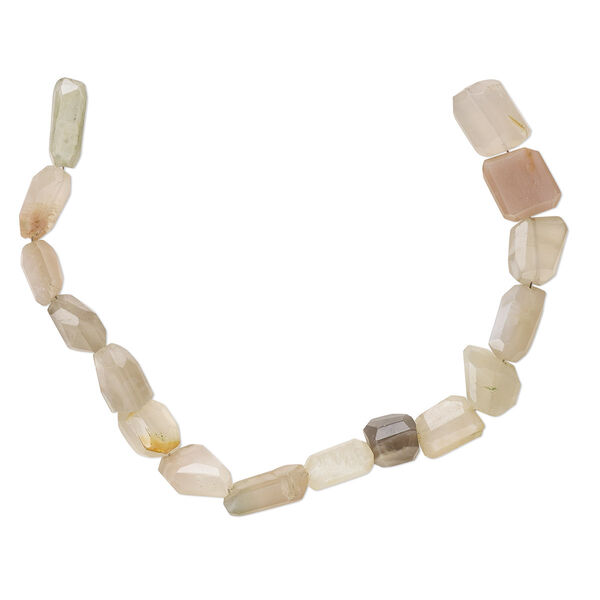 Bead, multi-moonstone (natural), mini to medium hand-cut faceted nugget, Mohs hardness 6 to 6-1/2. Sold per 8-inch strand. image number 0