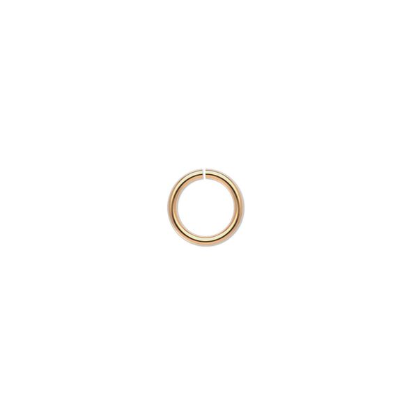 Jump ring, 14Kt gold-filled, 8mm round, 6.2mm inside diameter, 18 gauge. Sold per pkg of 10. image number 0