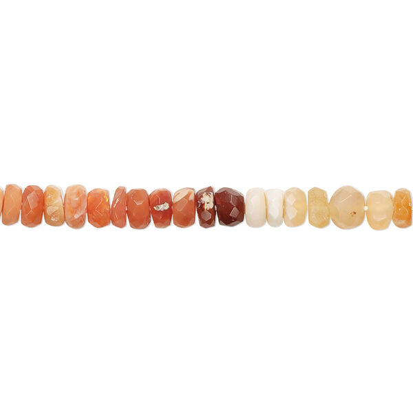 Fire opal 1pkg1, hand-cut faceted rondelle bead natural 13 inch 4x2mm-5x3mm image number 0