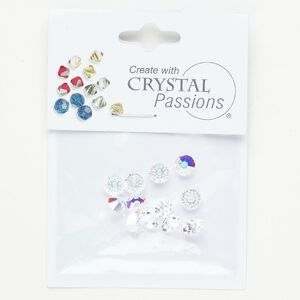 Bead 1pkg12 crystal AB, Crystal Passions®, 6x4mm saucer