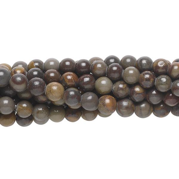 Brown chrysanthemum stone 1pkg10, round bead natural C grade, 15.5-16 inch 4mm image number 0