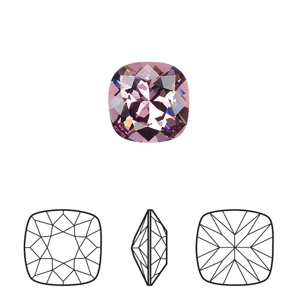 Fancy stone 1pk iris foil back, Crystal Passions® 12mm cushion 4470 image number 0