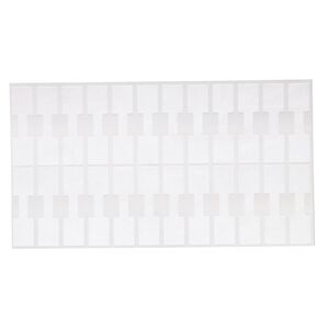 Jewelry tag, Rhino Skin DuPont™ Tyvek®, polyethylene, white, 1/2 x 3/8 inch rectangle, 1-1/2 inches overall. Sold per pkg of 1,000.