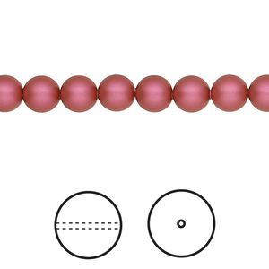 Pearl 500pk mulberry pink, Swarovski® 6mm round 5810