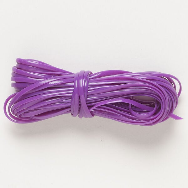 Cord 1pkg1, plastic, purple, 1mm flat, 20-foot section. image number 0