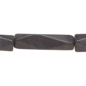 Blackstone 1pkg1, faceted square tube bead 15.5-16 inch 30x8mm-32x10mm