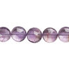 Amethyst (natural) 1pkg1, hand-cut faceted flat round bead, 7 inches 10mm image number 1