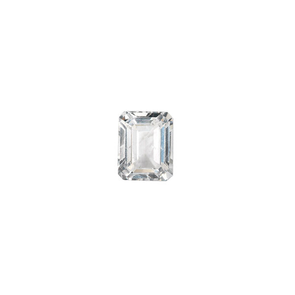 Gem, white topaz (natural), 10x8mm faceted emerald-cut, A grade, Mohs hardness 8. Sold individually. image number 0