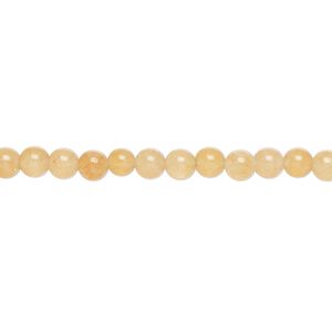 Peach aventurine 1pkg1, round bead natural 15 inch 4-5mm