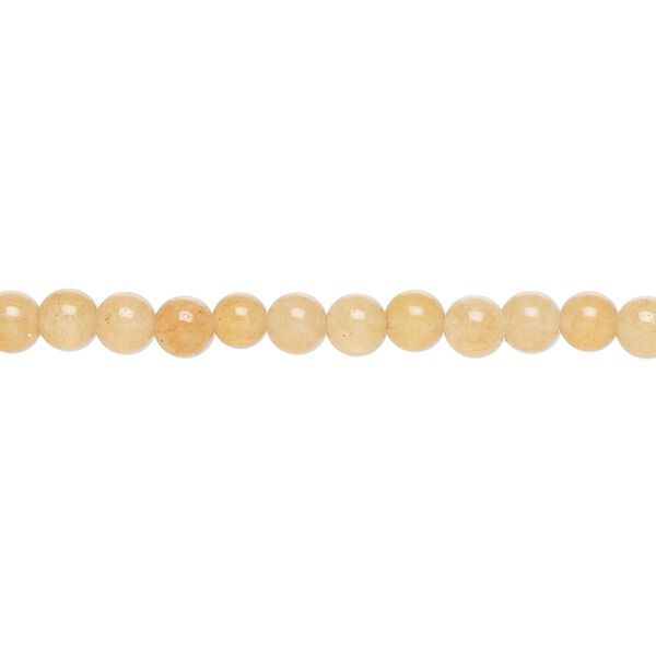 Peach aventurine 1pkg1, round bead natural 15 inch 4-5mm image number 0