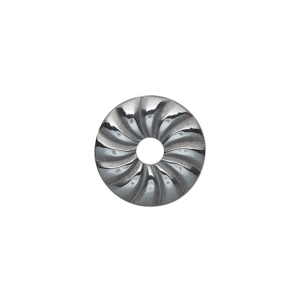 Component, Hemalyke™ (man-made), 16mm corrugated donut. Sold per pkg of 2. image number 0